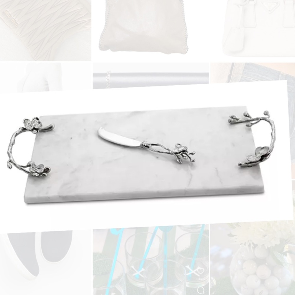 Marble Cheese Board with Knife